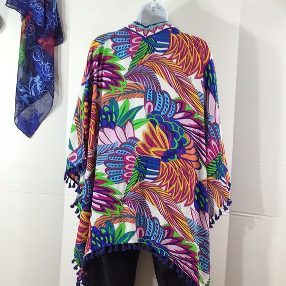 Trina Turk Multicolor Floral Kimono Paradise Plume OS - Picture 5 of 8